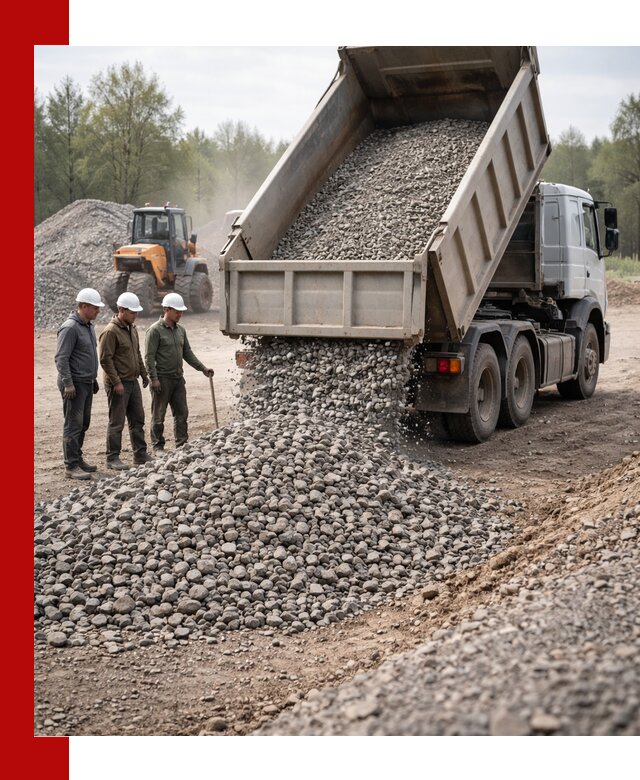 Доставка гравийного щебня фракции 70-120 в Удомле