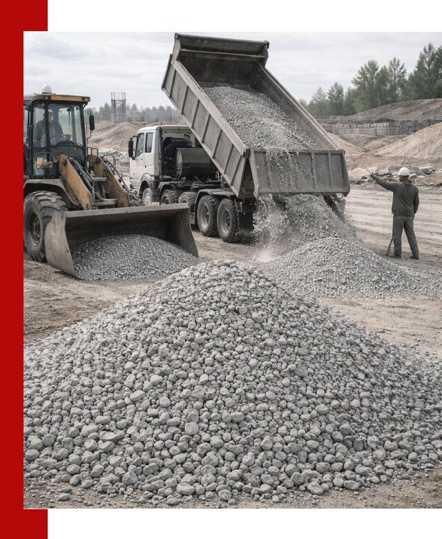 Доставка известнякового щебня фр. 5–20 в Удомле