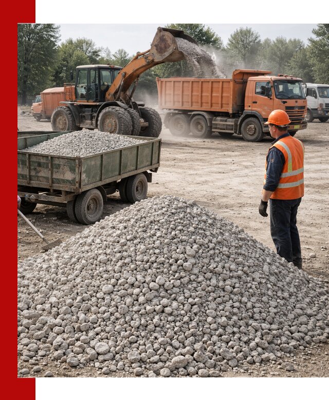 Доставка известнякового щебня фракция 20–40 в Удомле