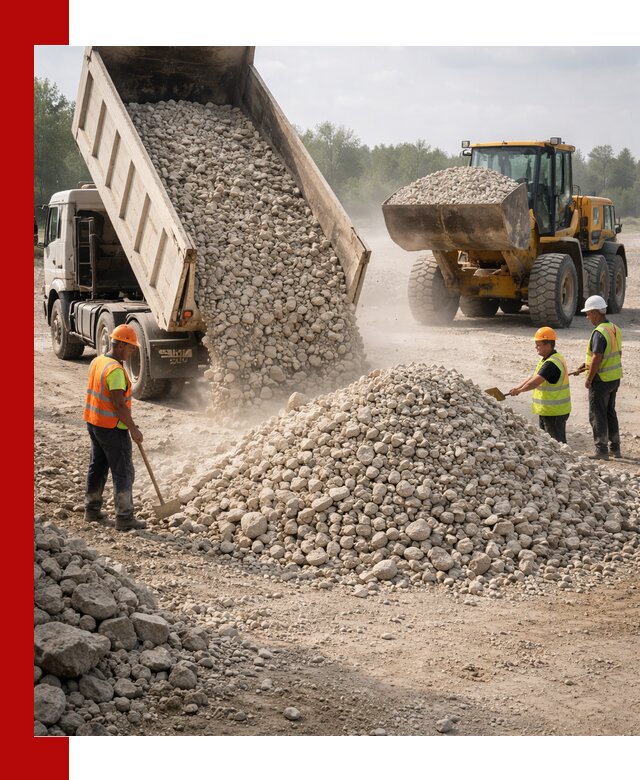 Доставка известнякового щебня фр. 40-70 в Удомле