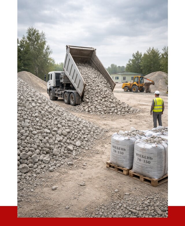 Известняковый щебень фракция 70-150 в Удомле от 1299 р. | ПРОНЕРУДДмл