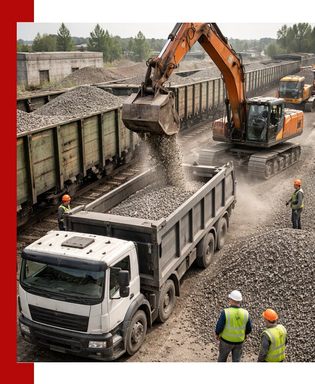 Железнодорожный щебень фракция 25–60 для поставок в Удомле