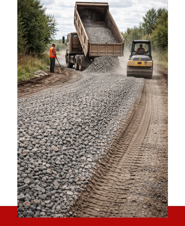 Щебень для отсыпки дороги в Удомле от 2805 р. ПРОНЕРУДДмл