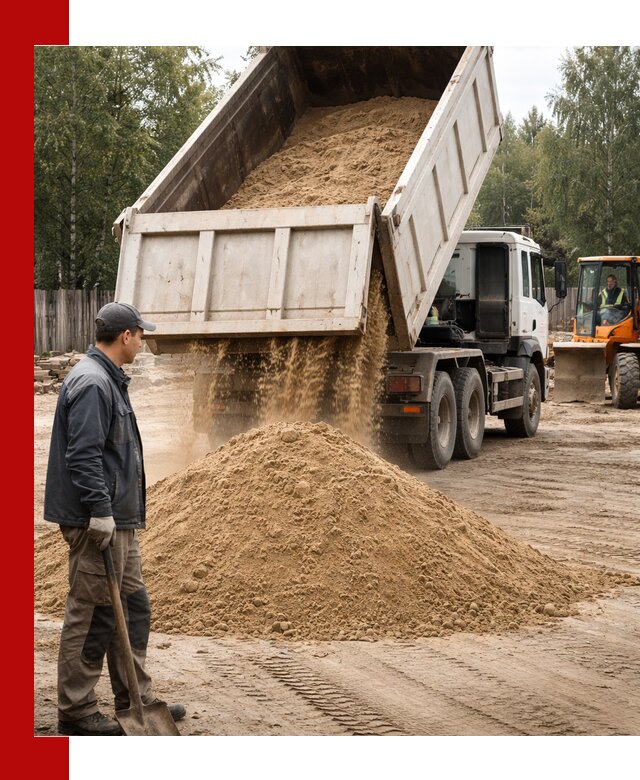 Доставка и продажа песка с разгрузкой в Удомле