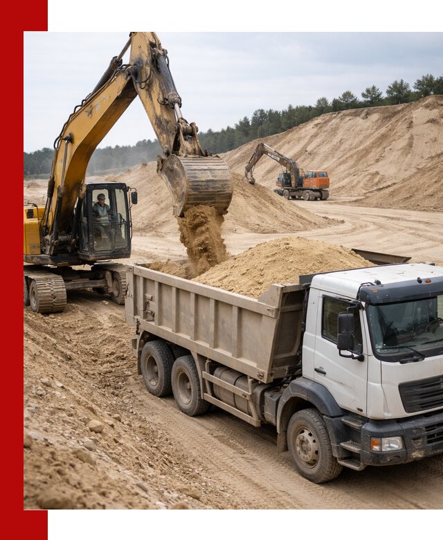 Доставка карьерного песка с самосвалами и разгрузкой в Удомле