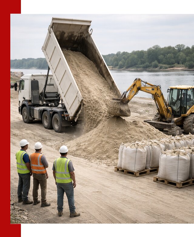 Доставка речного песка в Удомле самосвалами и погрузкой