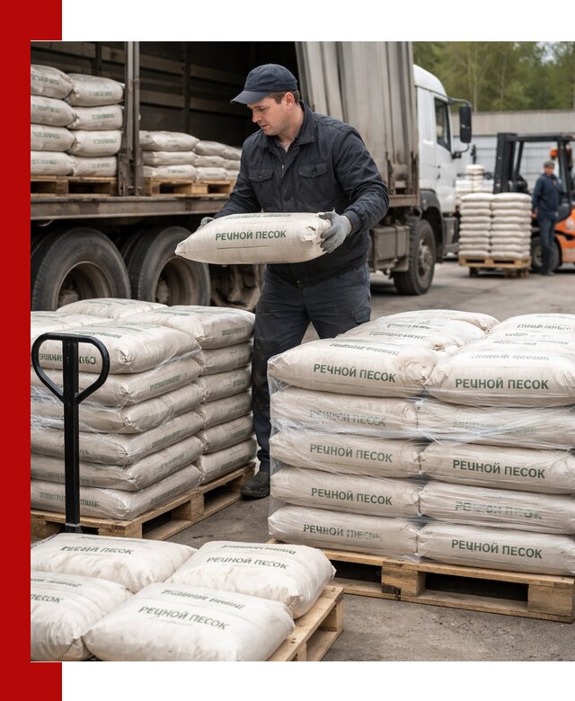 Речной песок в мешках с доставкой в Удомле