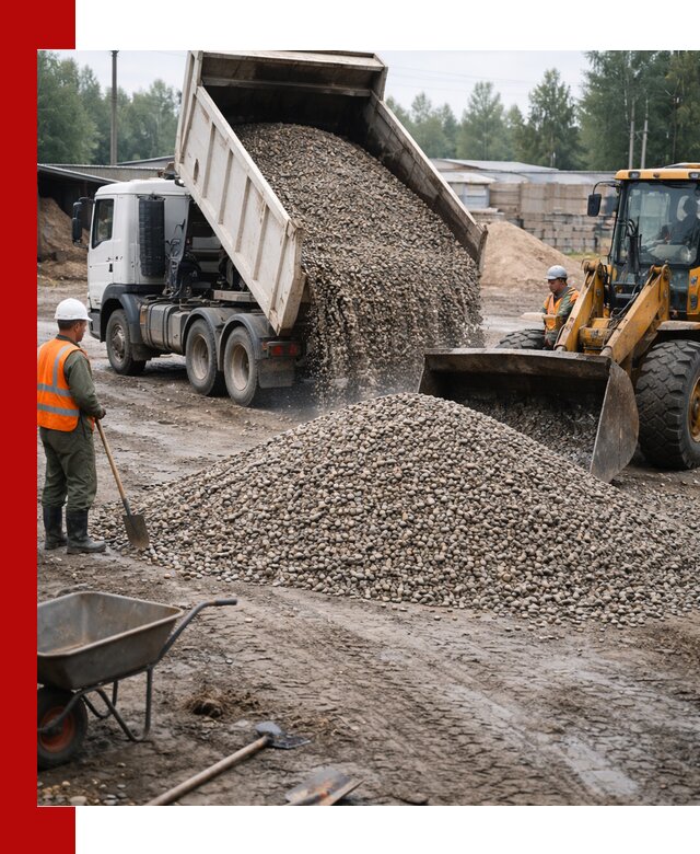 Мытый гравий с доставкой в Удомле от карьера до участка