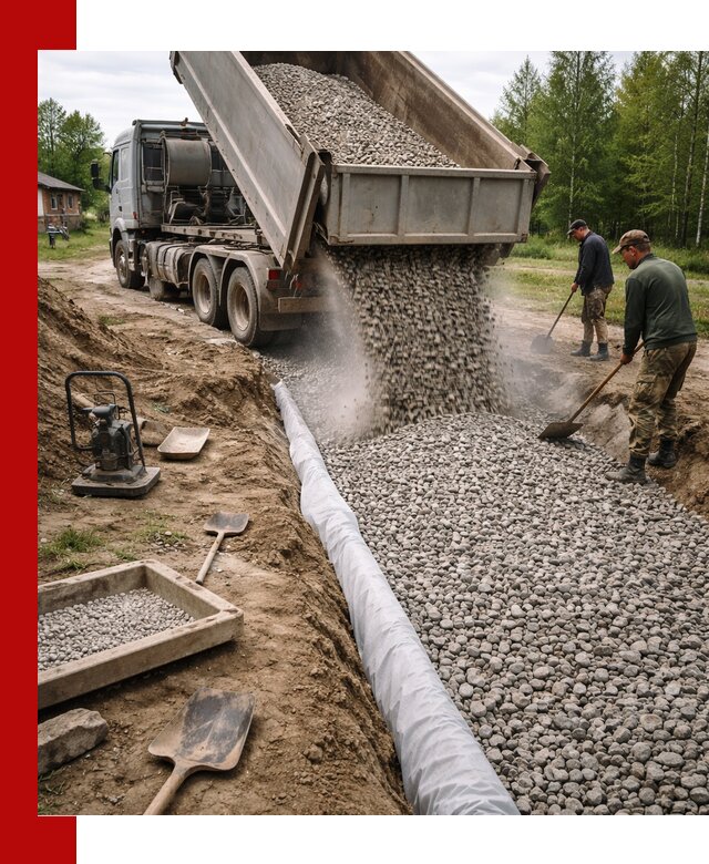 Гравий для дренажа с доставкой в Удомле качественный и недорогой