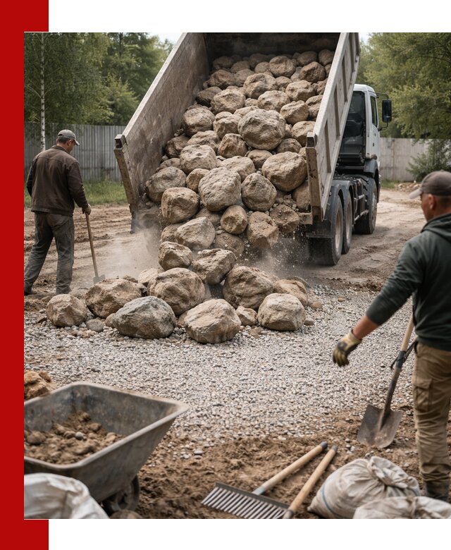 Доставка и укладка булыжника в Удомле