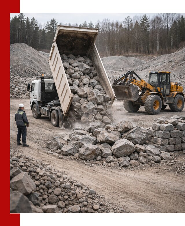 Доставка и продажа бутового гранитного камня в Удомле