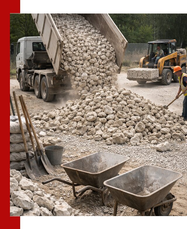 Доставка и продажа бутового известнякового камня в Удомле