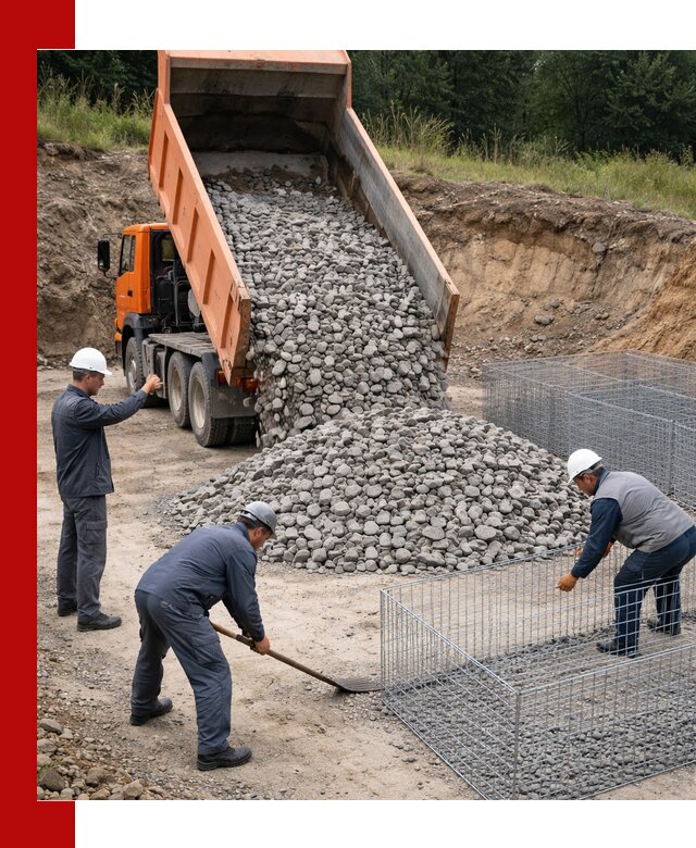 Камень для габионов с доставкой в Удомле быстро и надёжно