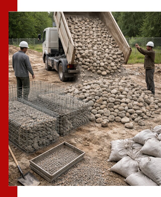 Камень для габионов фракция 70–151 в Удомле