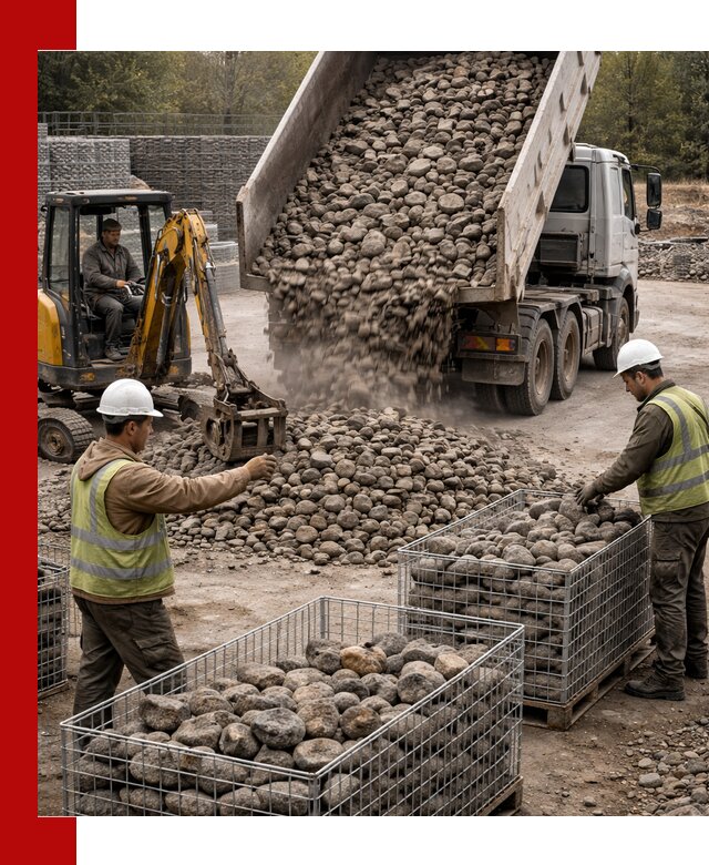 Камень для габионов фракция 100–201 в Удомле