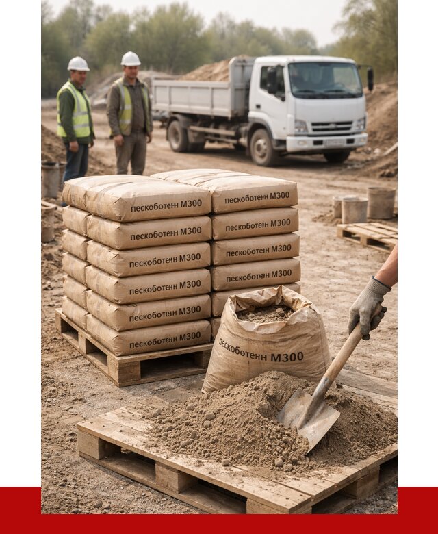 Пескобетон М300 в Удомле с доставкой от 4831 р. за куб | ПРОНЕРУДДмл