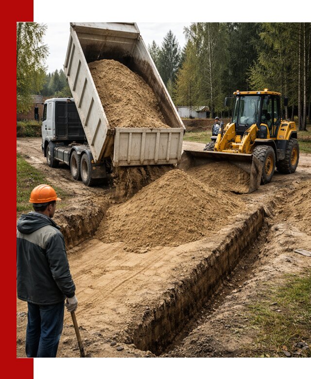 Доставка песчаного грунта в Удомле для строительных работ