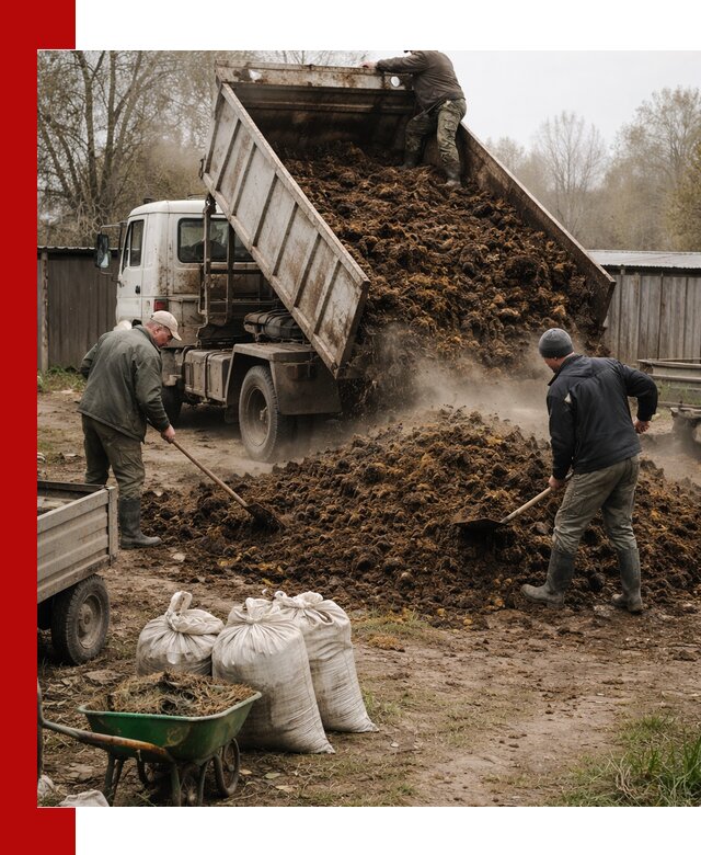 Доставка коровьего навоза самосвалом в Удомле