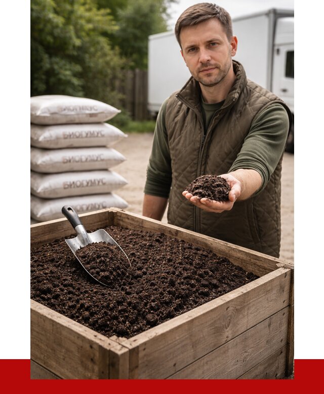 Купить биогумус в Удомле с доставкой от 8831 р. за куб | ПРОНЕРУДДмл