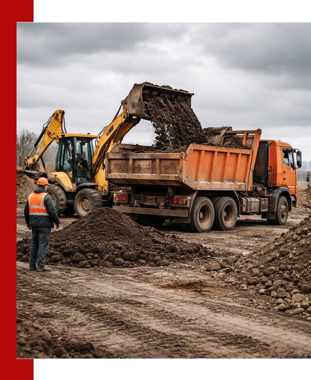 Вывоз грунта и строительного мусора в Удомле грузовыми самосвалами