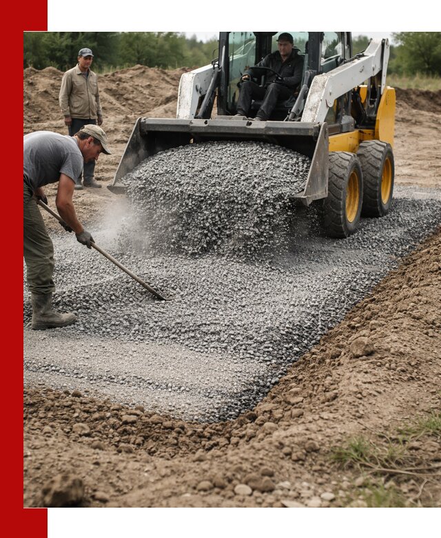 Устройство щебеночной подушки в Удомле для дорог и фундаментов